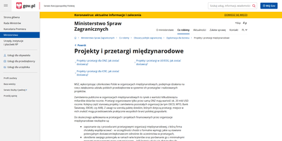 Strona internetowa MSZ